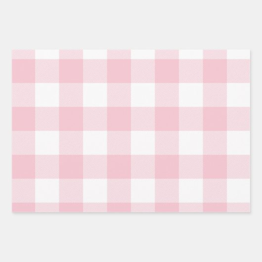 Pastel Roze Blauw en Paars Pasen Gingham Multi Inpakpapier Vel (Voorkant)