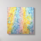 Pastel roze blauw geel getextureerd modern Abstrac Canvas Afdruk (Voorkant)
