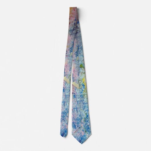 Pastel roze blauw geel getextureerd modern Abstrac Stropdas (Achterkant)