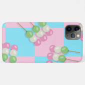 Pastel Roze Blauw Geruit Dango iPhone Case (Achterkant (horizontaal))