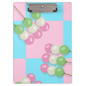 Pastel Roze Blauw Geruit Dango Klembord (Voorkant)