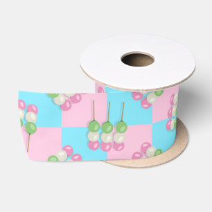 Pastel Roze Blauw Geruit Dango lint