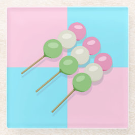 Pastel Roze Blauw Geruit Dango Onderzetter