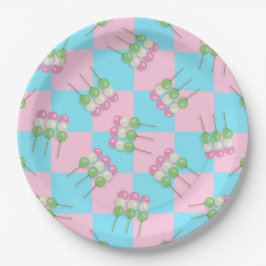 Pastel Roze Blauw Geruit Dango Papier Bord