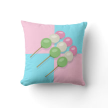 Pastel Roze Blauw Geruit Dango Sierkussen