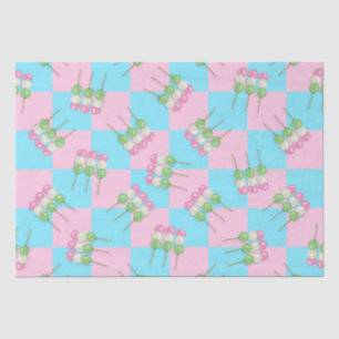 Pastel Roze Blauw Geruit Dango Tissue Papier