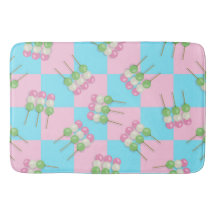 Pastel Roze Blauw Geruite Dango Bath Mat