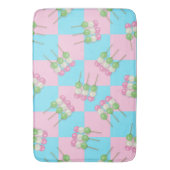 Pastel Roze Blauw Geruite Dango Bath Mat (Voorkant Verticaal)