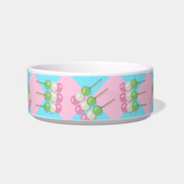 Pastel Roze Blauw Geruite Dango Pet Bowl Voerbakje