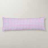 Pastel Roze Blauw Gingham Plaid Lichaamskussen (Achterkant)