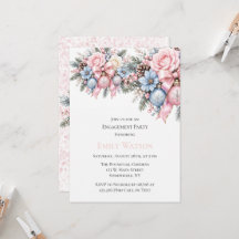 Pastel Roze Blauw Kerst Verlovingsfeest