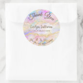 Pastel Roze Blauw Opal Hartelijk dank Ronde Sticker (Tas)