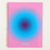 Pastel Roze & Blauw Radial Ombre Gradient Custom Planner (Voorkant)