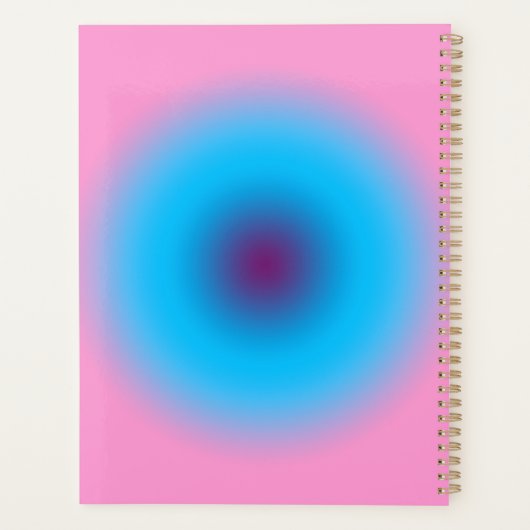 Pastel Roze & Blauw Radial Ombre Gradient Custom Planner (Achterkant)