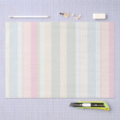 Pastel Roze Blauwe Breedband Tissuepapier (Craft)