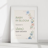 Pastel Roze Blauwe Lente Baby in Bloom Baby Shower