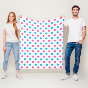 Pastel Roze Blauwe Stippenpatroon Fleece Deken