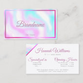 Pastel Roze Blauwgroen Waterverf Lijst Aangepaste Visitekaartje (Voorkant / Achterkant)