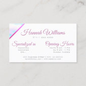 Pastel Roze Blauwgroen Waterverf Lijst Aangepaste Visitekaartje (Achterkant)