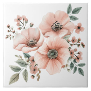 Pastel Roze Bloem Keramische Tegel Tegeltje