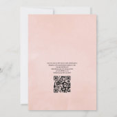 Pastel Roze Bloem QR Code RSVP Trouwfeest Kaart (Achterkant)