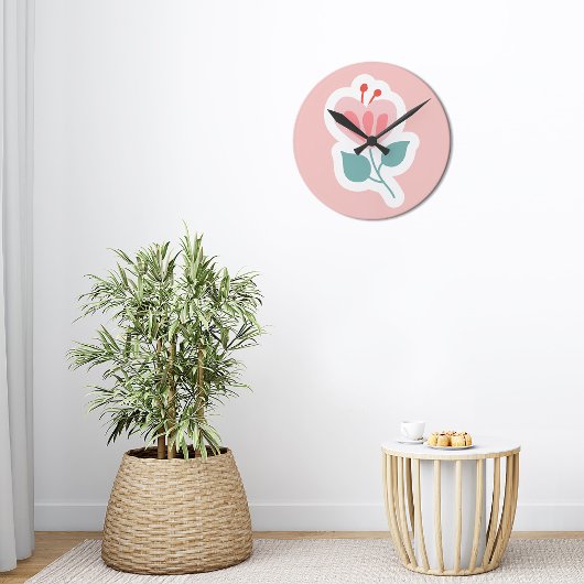 Pastel roze bloemblad met stengel ronde klok