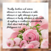 Pastel roze bloemen bijbel vers raamsticker (Vel 2)