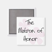 Pastel Roze Bloemen Matron of Honor Magneet (Voorkant / Achterkant)
