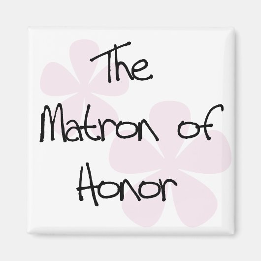 Pastel Roze Bloemen Matron of Honor Magneet (Voorkant)