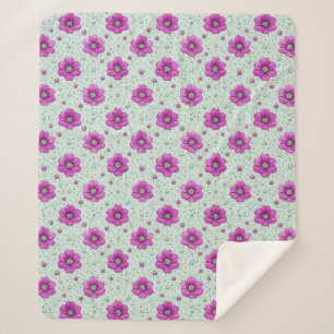 Pastel Roze Bloemen Voor Verse Botanische Decorati Sherpa Deken