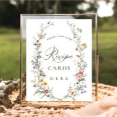 Pastel Roze Bloemen Wildflower Recept Kaarten Poster