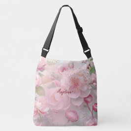 Pastel Roze Bloemen Zachte Elegante Patroon Person Crossbody Tas