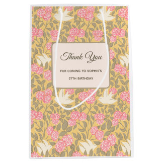 Pastel Roze Bloemenduil Patroon Gift- en Favoriete Medium Cadeauzakje