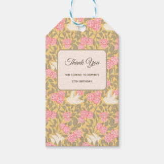 Pastel Roze Bloemenduilpatroon Cadeaulabel