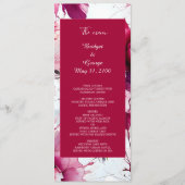 pastel roze bloemig abstract roos bruiloft programma (Voorkant)