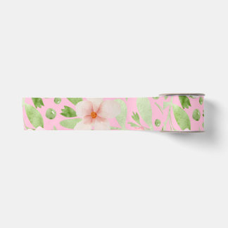 Pastel Roze Bloemmotief - Zachte Blosems Bloemen Lint
