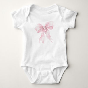 Pastel roze blos Roze minimalistische strik Romper