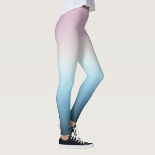 Pastel Roze & Blue Gradient Indigo Roos Ombre Leggings