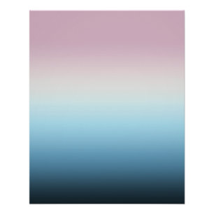 Pastel Roze & Blue Gradient Indigo Roos Ombre Perfect Poster