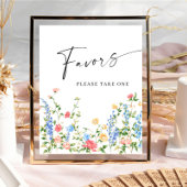Pastel Roze Blush Boheemse Wildflowers Favors Poster