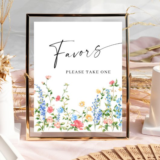 Pastel Roze Blush Boheemse Wildflowers Favors Poster
