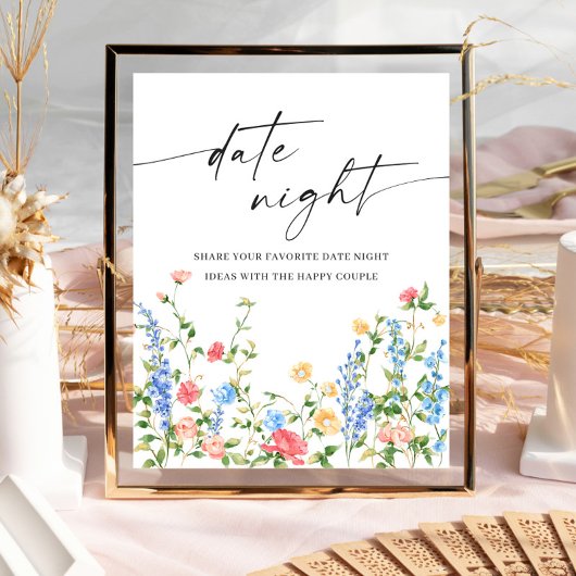 Pastel Roze Boheemse Wilde Bloemen Date Night Idee Poster