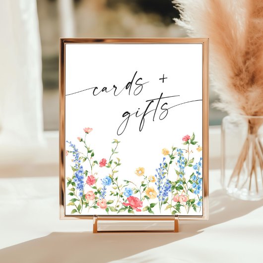 Pastel Roze Boheemse Wildflowers Kaarten en gesche Poster