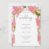 Pastel Roze Boho Watercolor Bloemen Kaart (Voorkant)