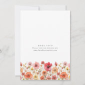 Pastel Roze Boho Wild Flowers Bruiloft uitnodiging (Achterkant)