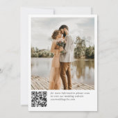 Pastel Roze Boho Wildbloemen Bruiloft QR-code Foto Save The Date (Achterkant)