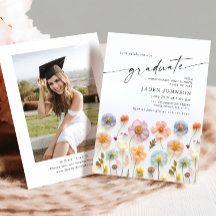 Pastel Roze Boho Wildflower Afstudeerfeest Foto