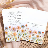 Pastel Roze Boho Wildflowers Bloemenbruiloft Kaart