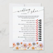 Pastel Roze Boho Wildflowers Bruids Game Kaart (Voorkant)