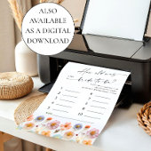 Pastel Roze Boho Wildflowers Bruids Game Kaart